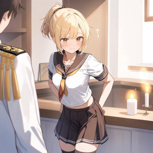 Cowboy Shot of Kancolle Admiral in Café