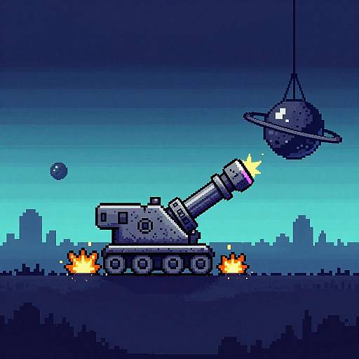 Retro Pixel Art Plasma Mortar Turret