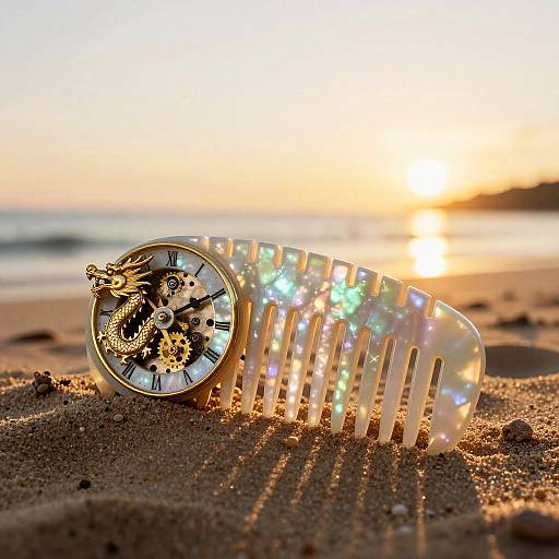 Clockwork Sand-Dragon on Mother-of-Pearl Comb