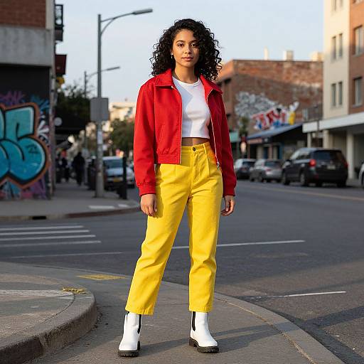 Vibrant Urban Fashion at Golden Hour