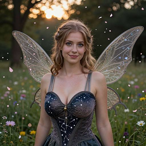 Enchanted Fairy Woman in Meadow