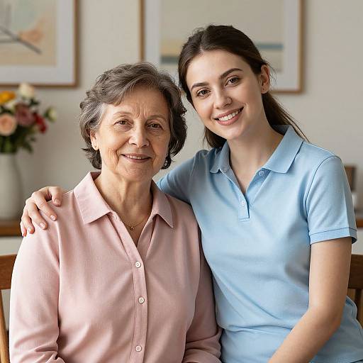 Generational Warmth and Affection Indoors