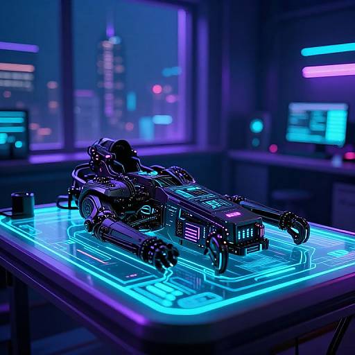 Futuristic Cyberdeck Workspace Scene