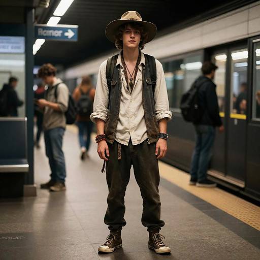 Charismatic Street Musician in Subway
