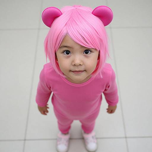 Child in Pink Costume Close-Up