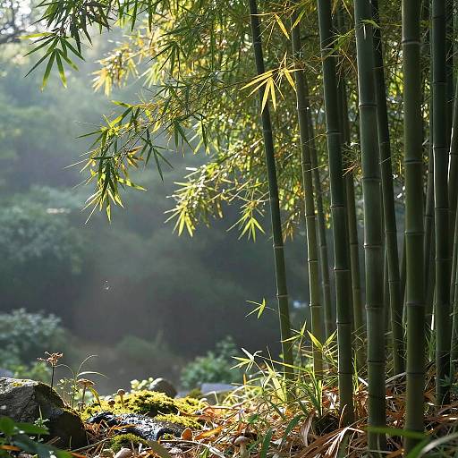 Realistic Bamboo Thicket Nature Scene