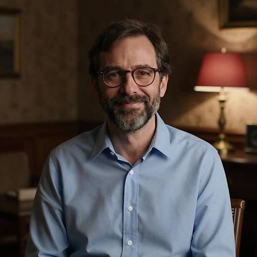 Middle-Aged Man in Cozy Setting