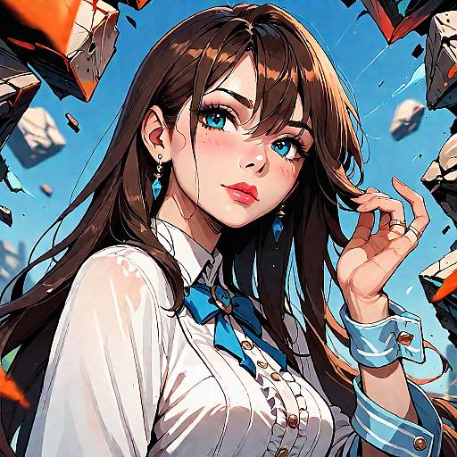 Elegant Solo Portrait with Floating Hair