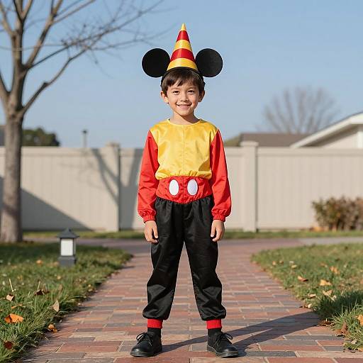 Boy in Mickey Mouse Wizard Halloween Costume