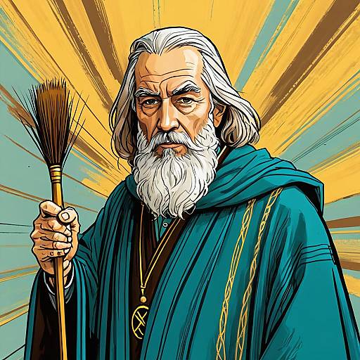 Majestic Elderly Wizard with Staff