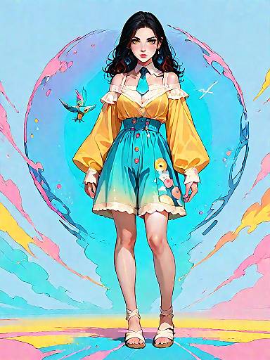 Stylish Woman in Bohemian Chic Outfit