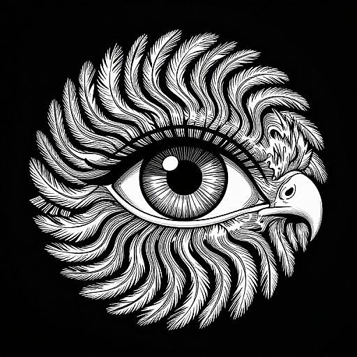 Intricate Eagle Eye Optical Illusion