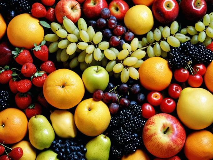 Vibrant Fruit Pile Wallpaper Background