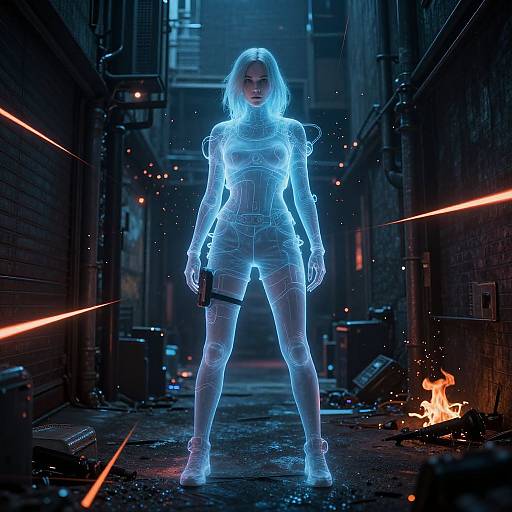 Cyberpunk Alley Firefight with Ghost