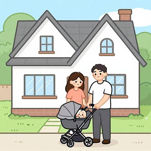 Happy Cartoon Family by Charming House