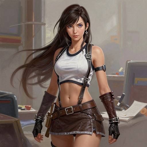 Digital Painting of a Young Woman with Long Hair