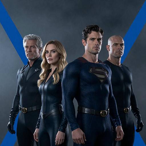 Dynamic Group Portrait of Four Superheroes