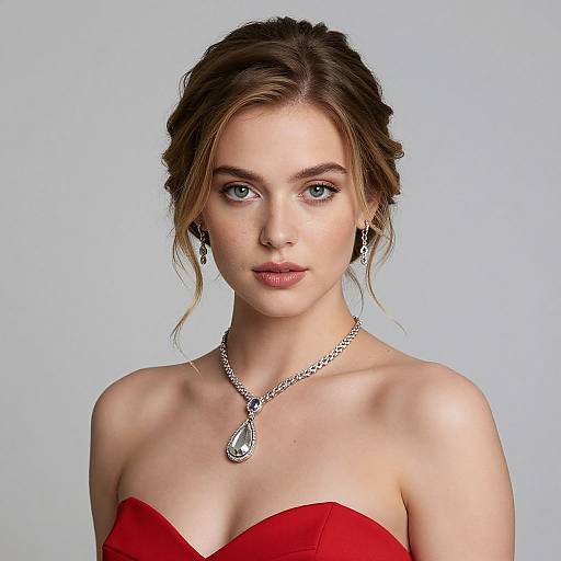 Realistic Portrait of Woman with Jewelry