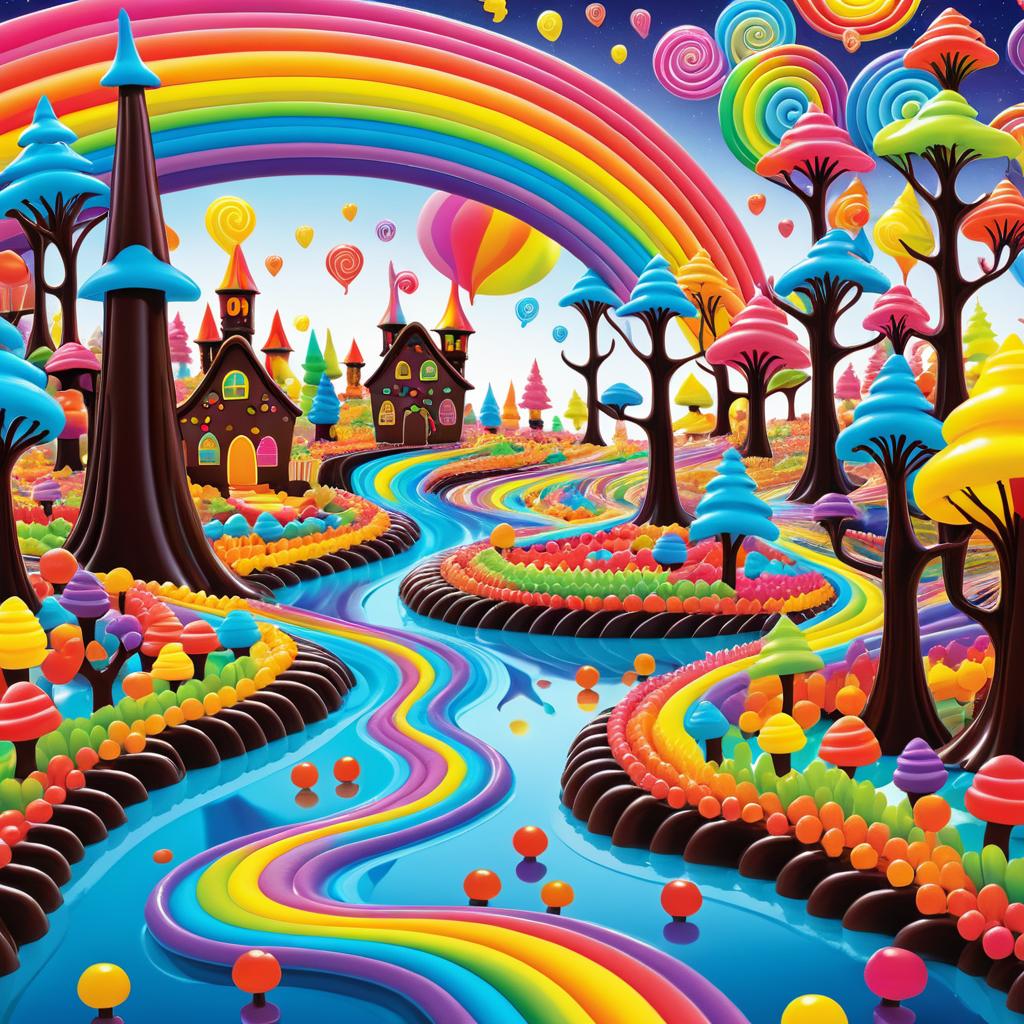 Whimsical Candyland Dreamscape Illustration