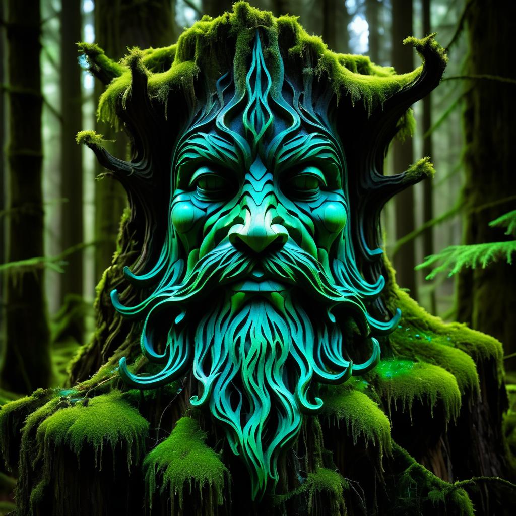 Mystical Forest Spirit Portrait with Glow