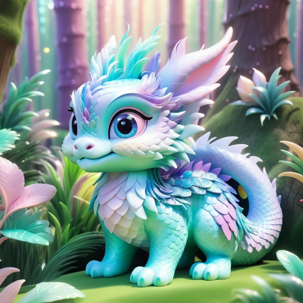 Enchanting Chibi Dragon and Fluffy Rabbit