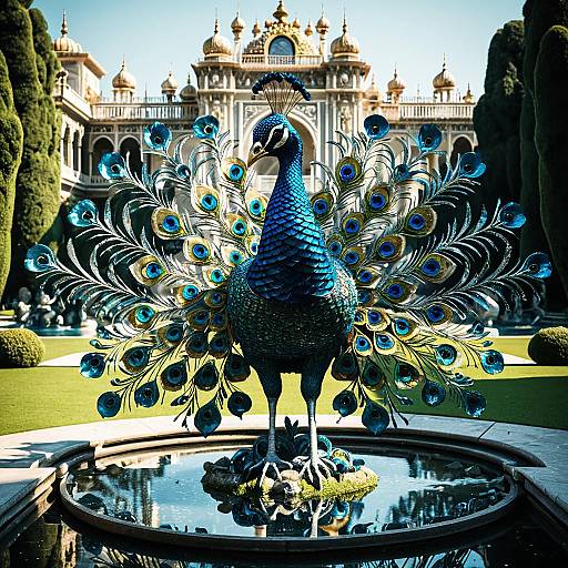 Crystal Fragment Peacock in Palace Garden