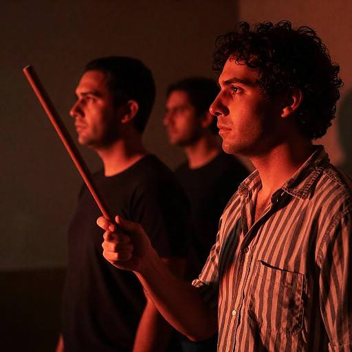 Intense Portrait of Two Men in Shadows