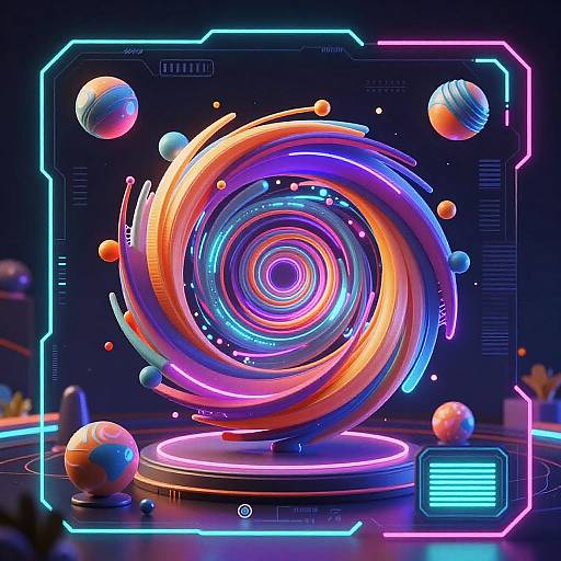 Futuristic Abstract Neon Swirl