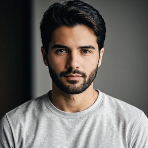 Portrait of Young Man with Facial Hair