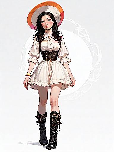 Bohemian Chic Woman in Cream Shift