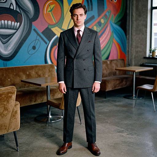 Confident Man in Stylish Urban Suit
