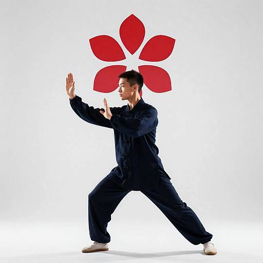 Backlit Non-binary Tai Chi Flower Logo