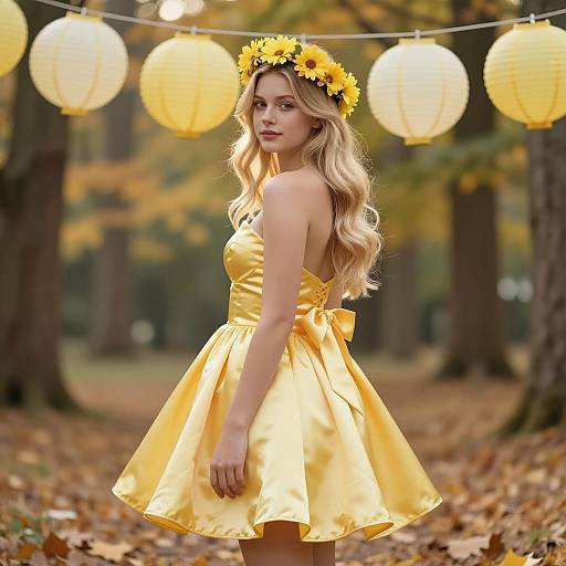 Charming Yellow-Themed Autumn Party Attire