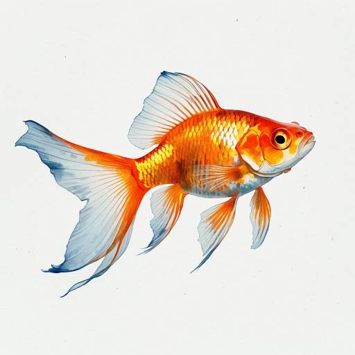 X-Ray Style Watercolor Goldfish