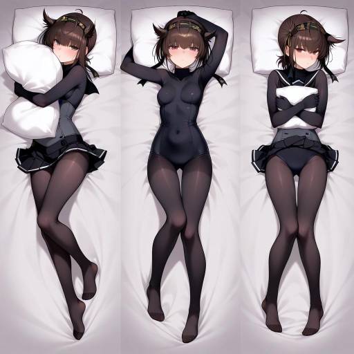 Cheerful Girl Hugging a Pillow