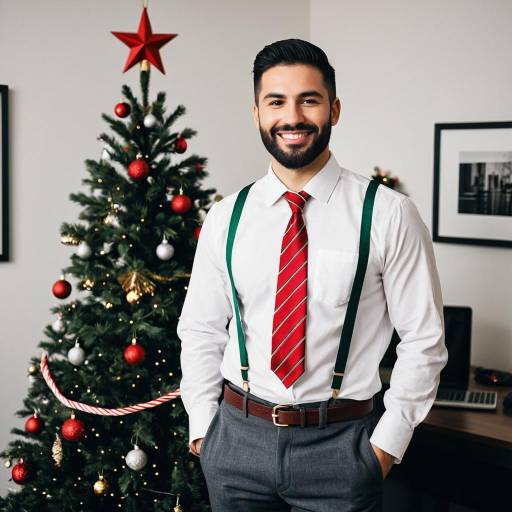 Realistic Office Christmas Party Scene