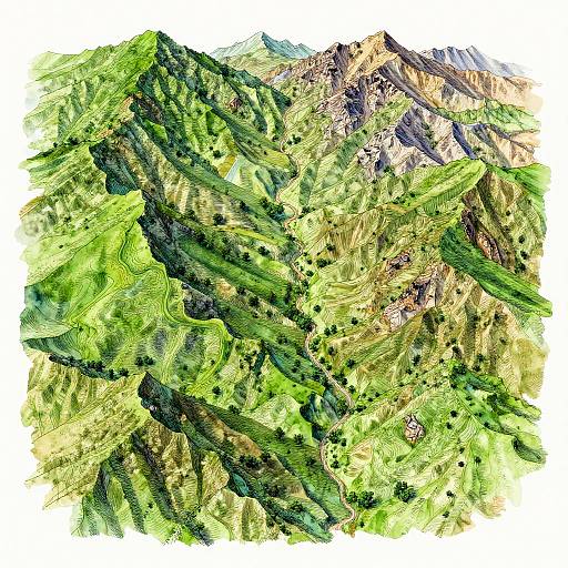 Hand-Painted Valley Heightmap Art