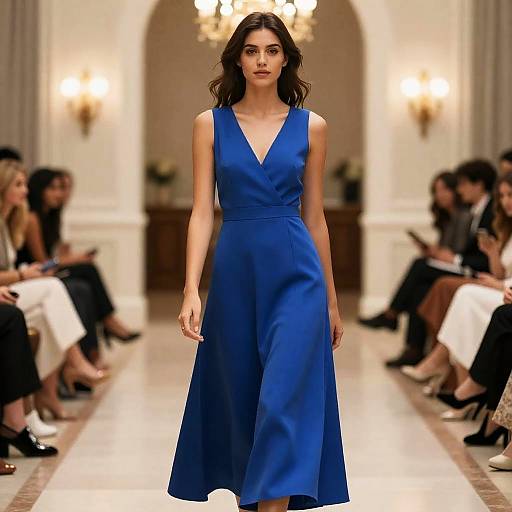 Elegant Woman in Blue Dress