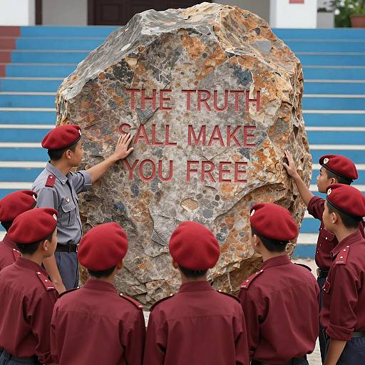 Young Men in Red Berets Uncover Truth