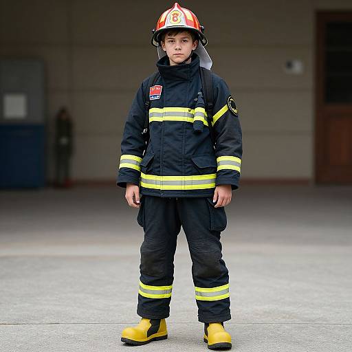 Realistic Photo of Male Firefighter