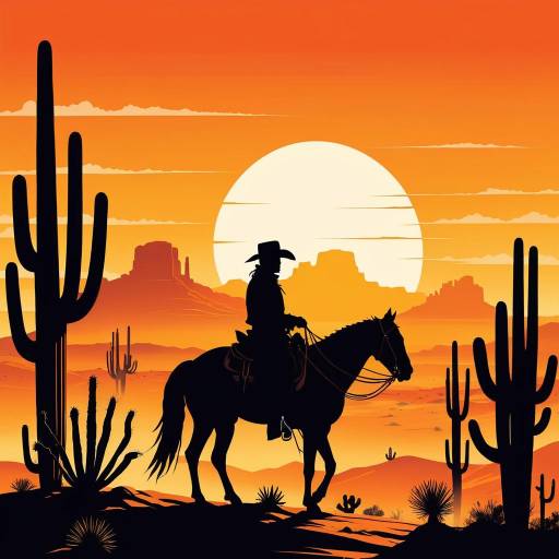 Bold Cowboy Silhouette at Sunset