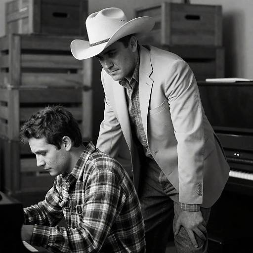 Dramatic Duet: Intense Black-and-White Portrait