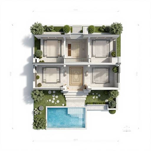 Luxury Villa Floor Plan with Swimming Pool