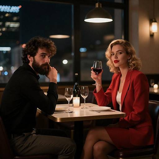 Romantic Night at a Cozy Restaurant