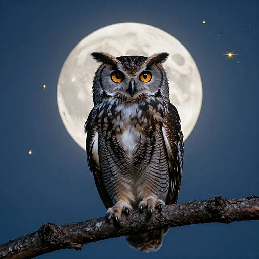 Graceful Owl Under Luminous Moon