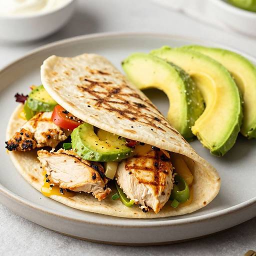 Griddled Chicken Fajitas with Avocado