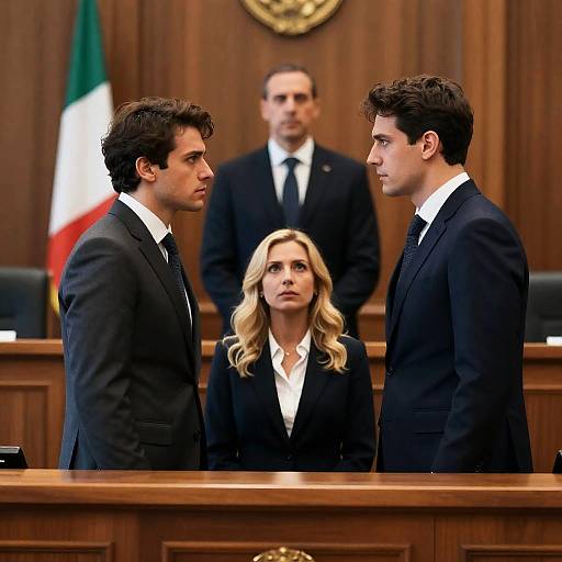Intense Confrontation in Italian Courtroom