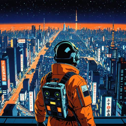 Futuristic Samurai Pilot Over Neon-Lit Cyberpunk Cityscape