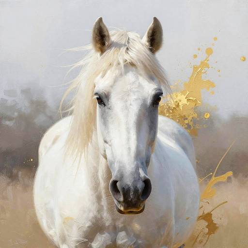 Ethereal White Horse Digital Painting