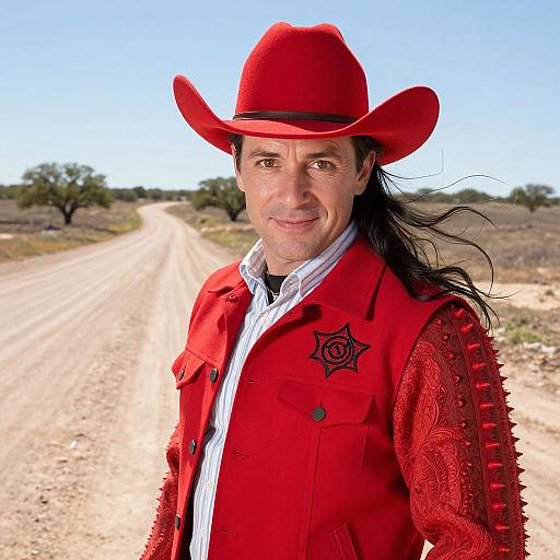 Realistic Cowboy Costume in Texas Countryside